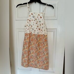 White and multi-coloured American Eagle floral dress women’s XS